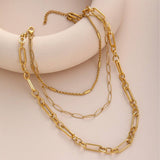 MULTI LAYERED CIRCULAR PAPER CLIP NECKLACE_CWMM3685