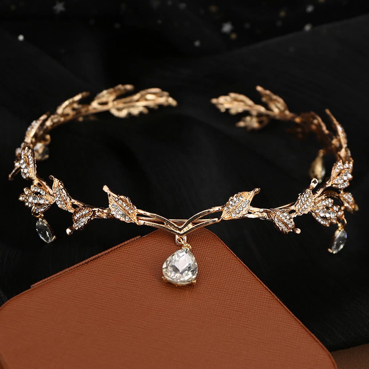 BRIDAL WEDDING TIARA PENDANT CRYSTAL TIARA_CWMM2015