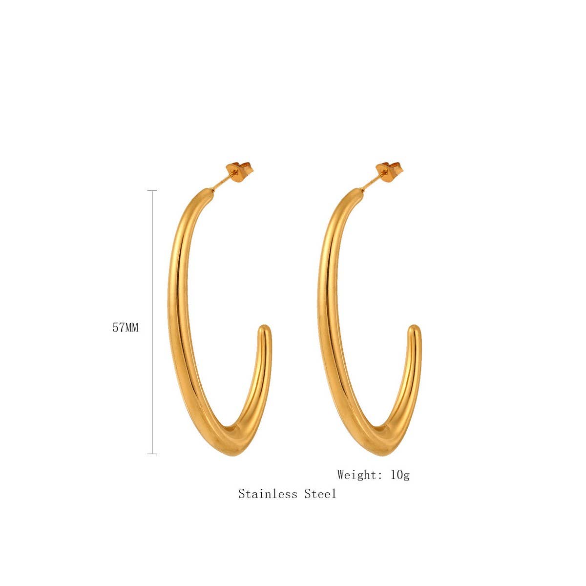 Unique Irregular 18K Steel Titanium Earrings_Cwmm8920