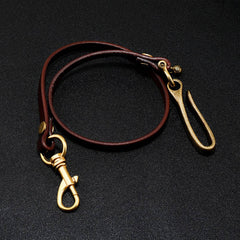 SIMPLE PERSONALITY STREET LEATHER PANTS CHAIN_CWMM4822
