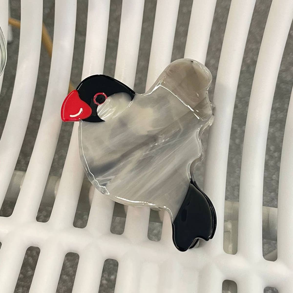 FASHIONABLE WHITE SWAN ACETIC ACID HAIR CLIP_CWAHA0549