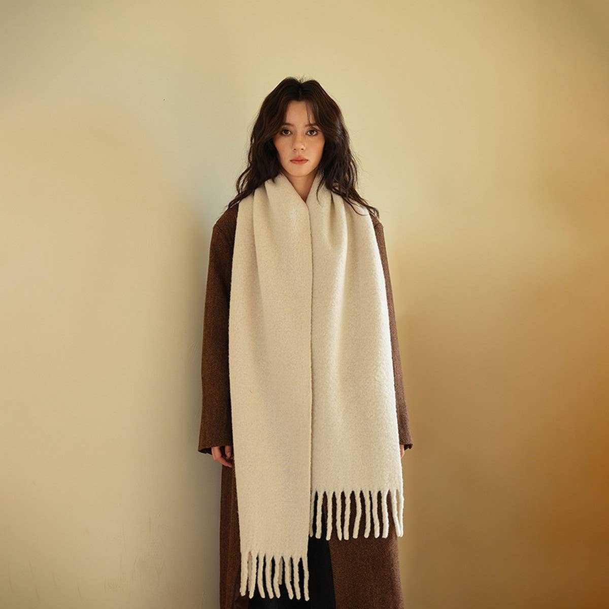 ALPACA WOOL BLEND SCARF 75 WOOL SOFT WINTER WRAP_CWASC2316