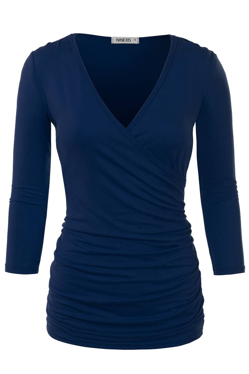 Women Solid V Neck Shirt_Cwttl1404