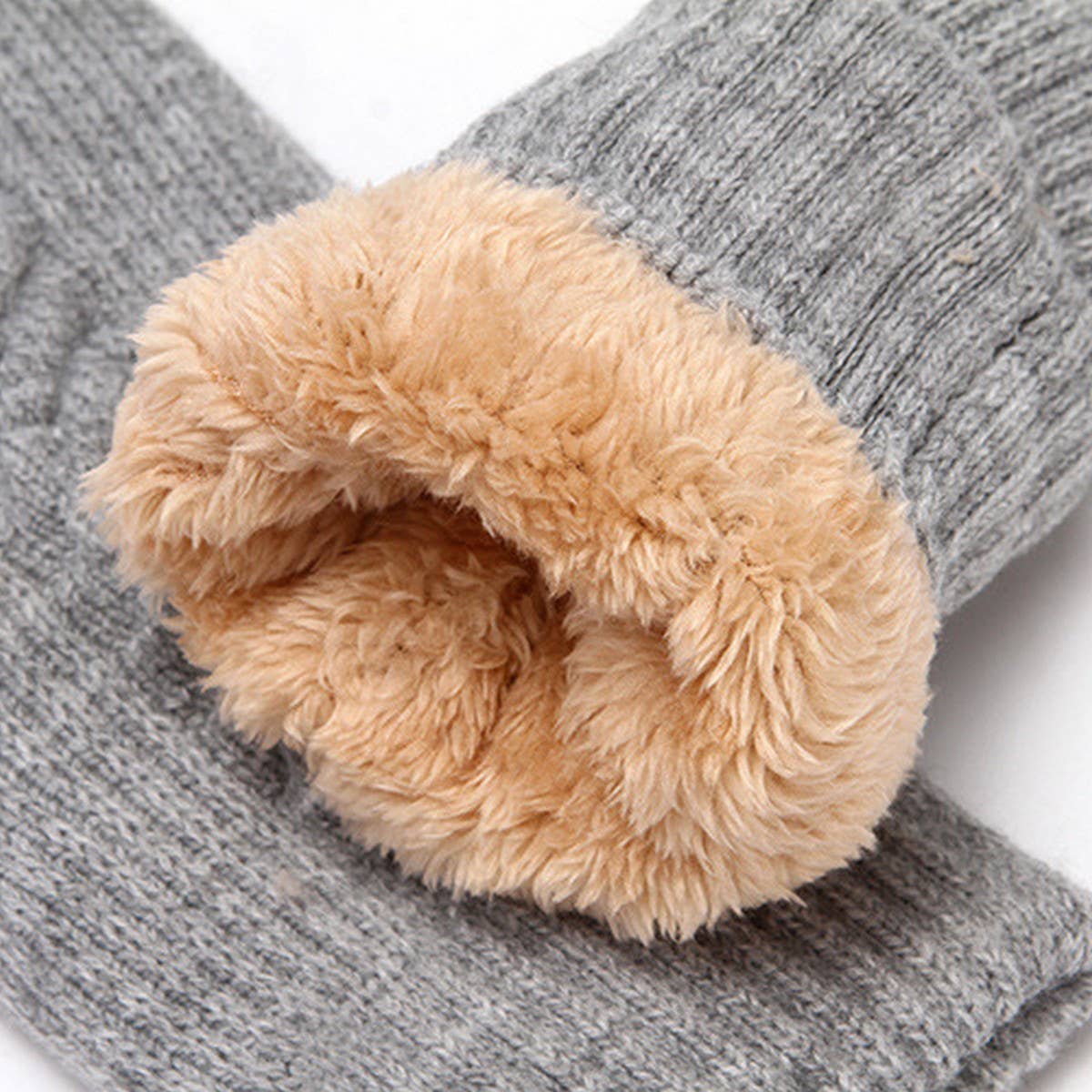 Winter Womens Cute Thick Knit Touchscreen Gloves_Cwag0271