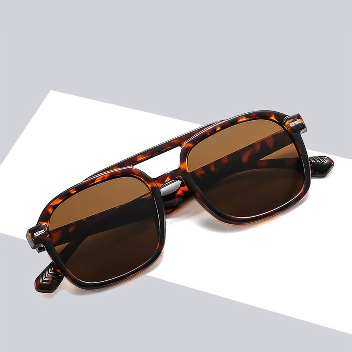 SQUARE FASHION RETRO DOUBLE BRIDGE SUNGLASSES_CWASG0537