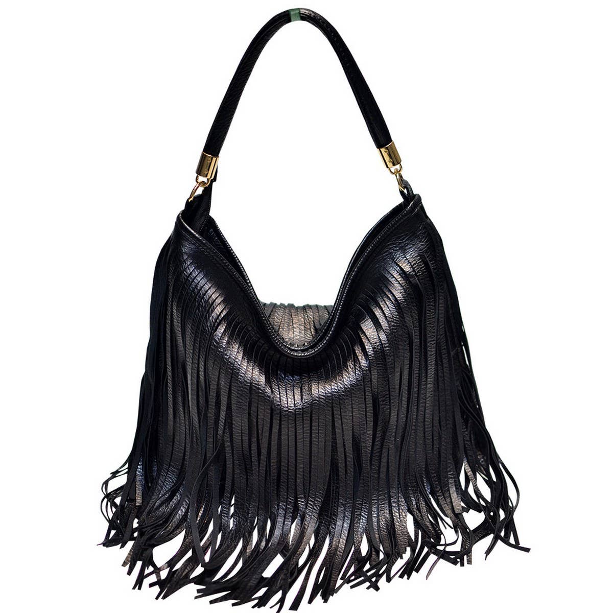 Cwab4540_Soft Leather Double-Sided Tassel Handbag