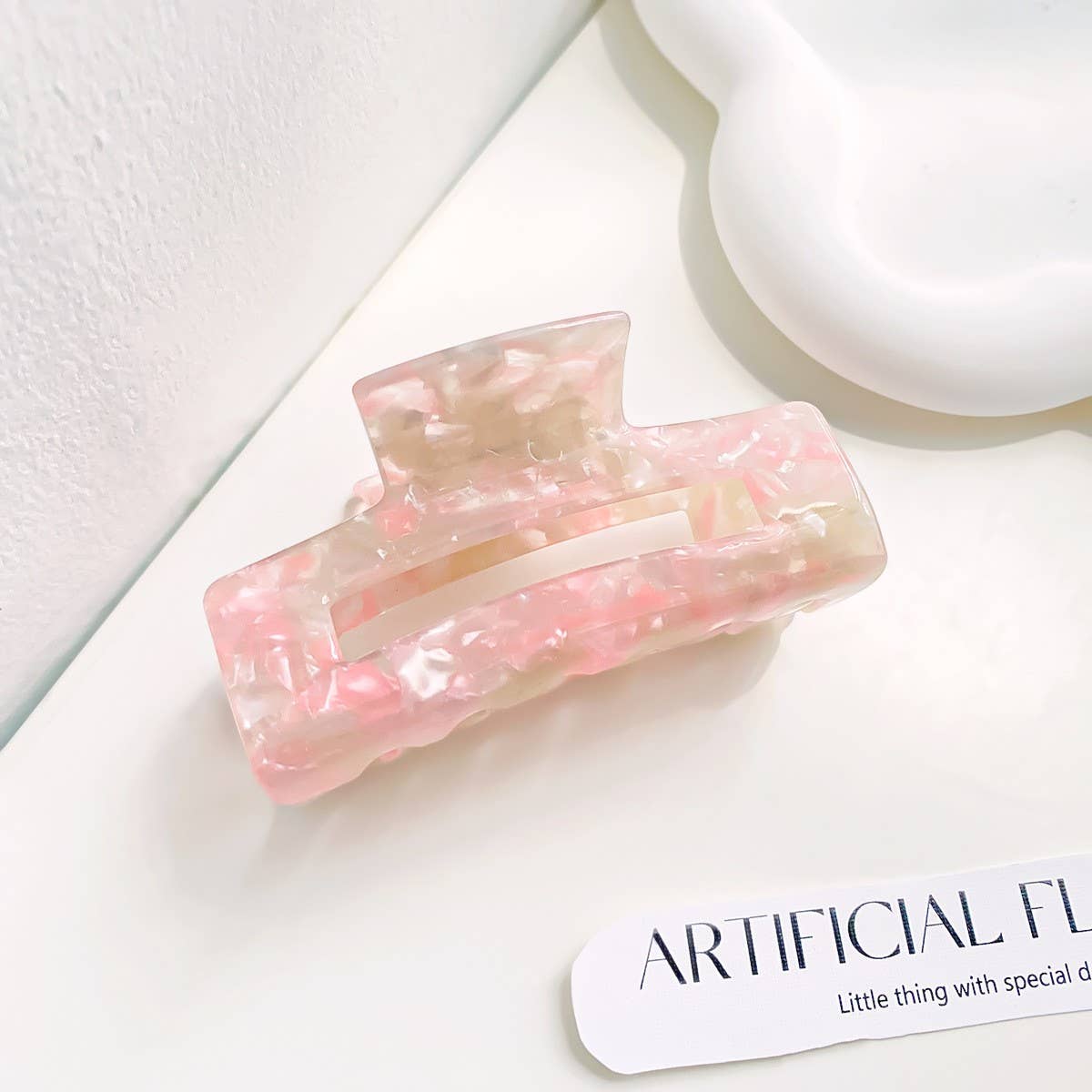 ELEGANT SQUARE HAIR CLAW MEDIUM ACETATE CLIP_CWAHA1483