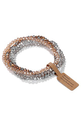 Cwaje1185_Glass Bead 4 Set Bracelet
