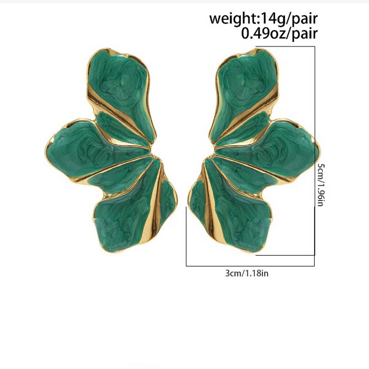 SWEET GRADIENT OIL DROP FLOWER ALLOY EARRINGS_CWMM3198