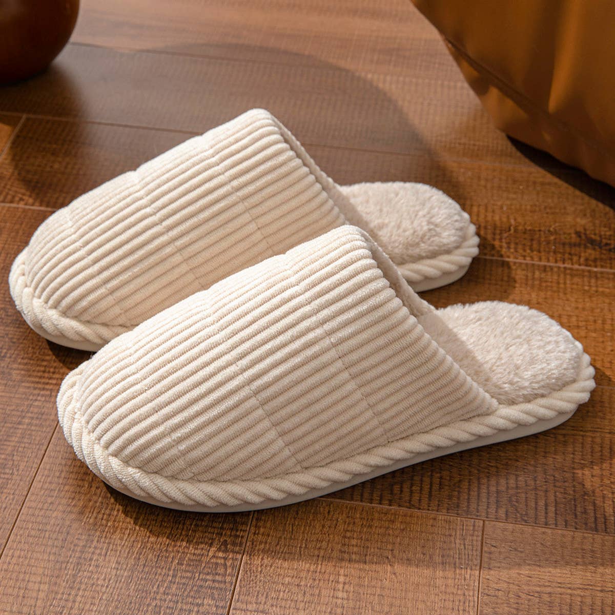 FASHION HOME THIN STRIPE INDOOR COTTON SLIPPERS_CWSHS0843