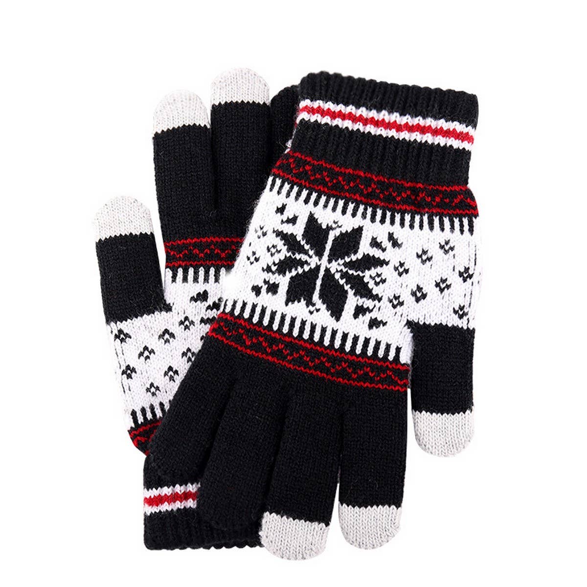 ADULT FASHION SNOWFLAKE KNITTED WARM GLOVES_CWAG0225