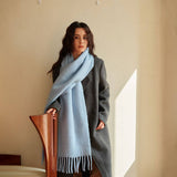 RED WOOL BLEND SCARF FOR WINTER SOFT WARM_CWASC2282