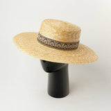 PATTERN BAND DECKED BEACH STRAW HAT_CWAH332