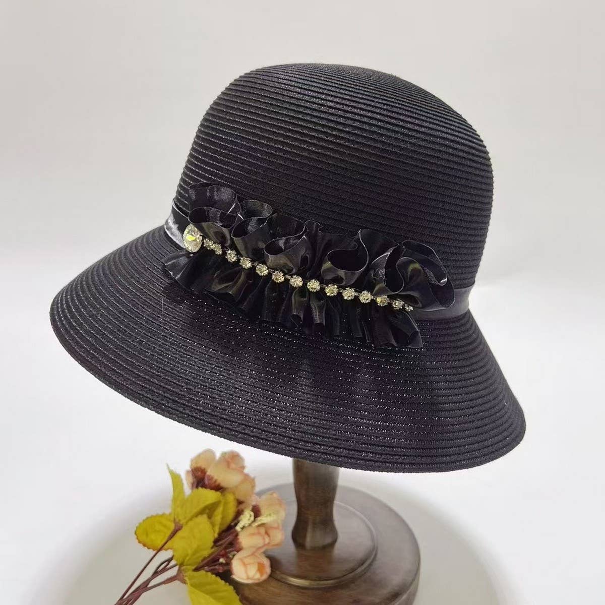 SUMMER ICE LINEN SUN PROTECTION STRAW HAT_CWAH3496