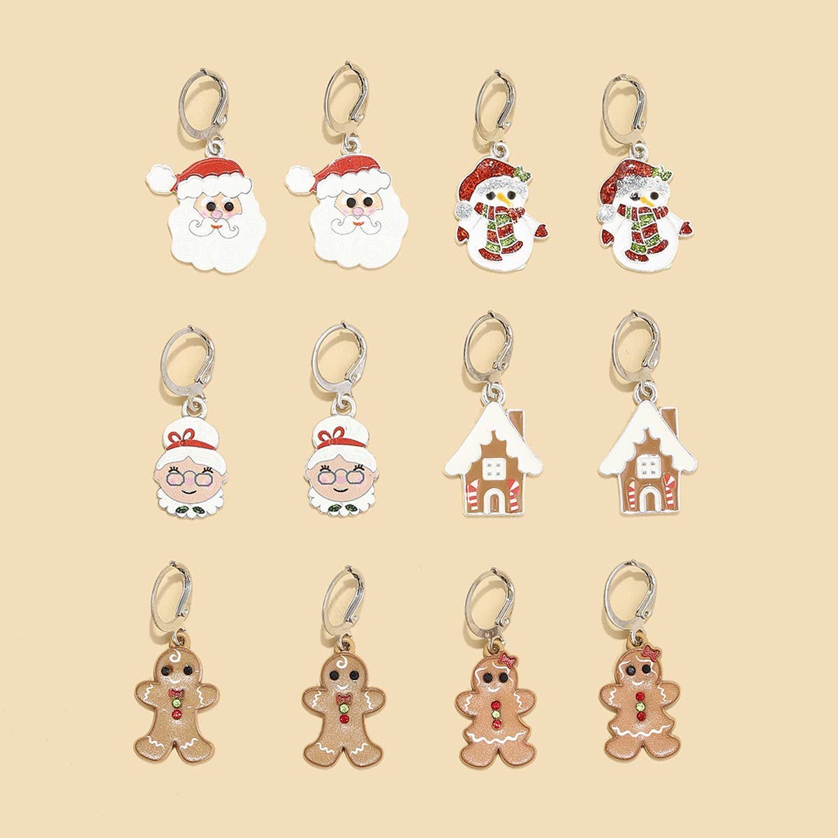 CHRISTMAS EARRING COMBINATION CARTOON EARRING SET_CWMM2611