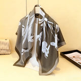 Retro Floral Faux Silk Square Neck Scarf_Cwasc03436