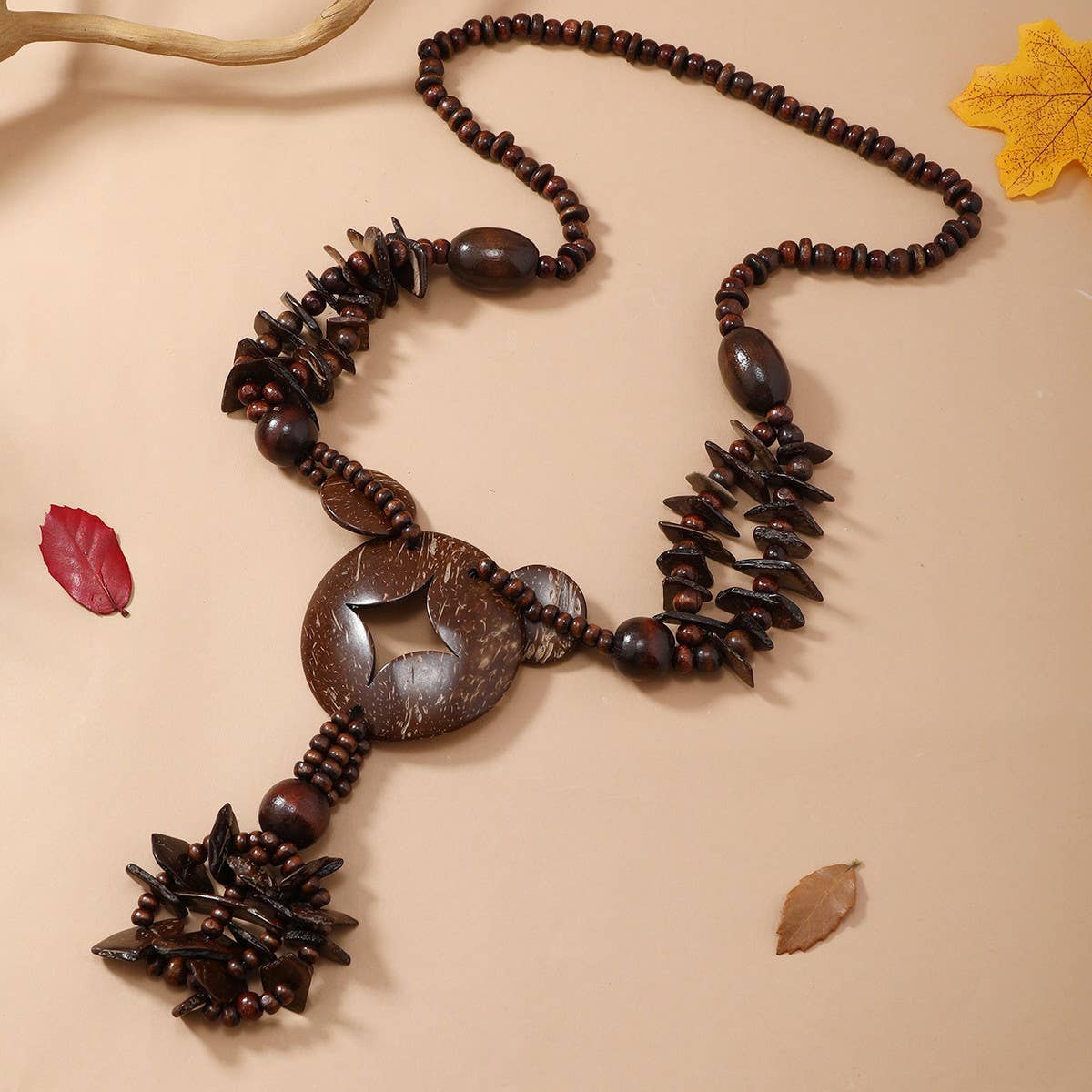 EXOTIC ETHNIC RETRO COCONUT SHELL SWEATER CHAIN_CWMM4392