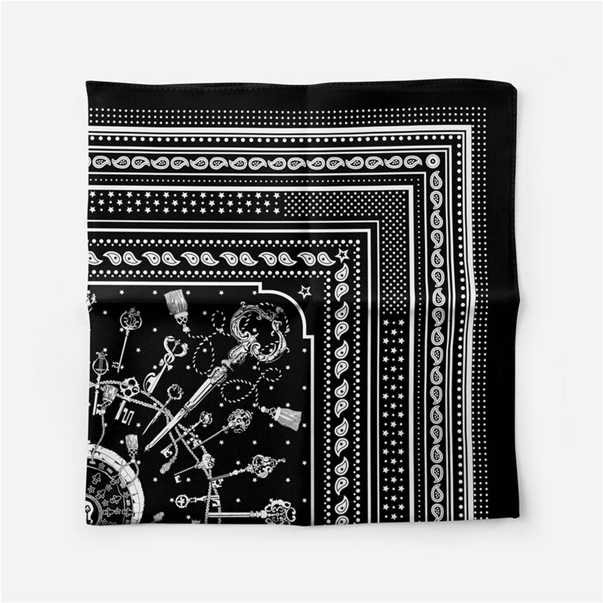 FAUX SILK PAISLEY PRINT SCARF VINTAGE NECK WRAP_CWASC0654