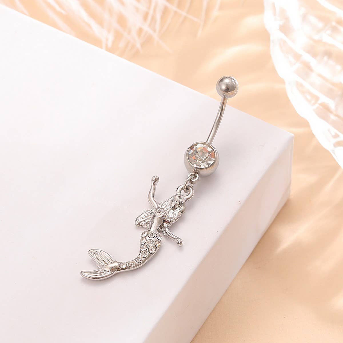 MERMAID BELLY RING HYPOALLERGENIC STAINLESS STEEL_CWMM9317