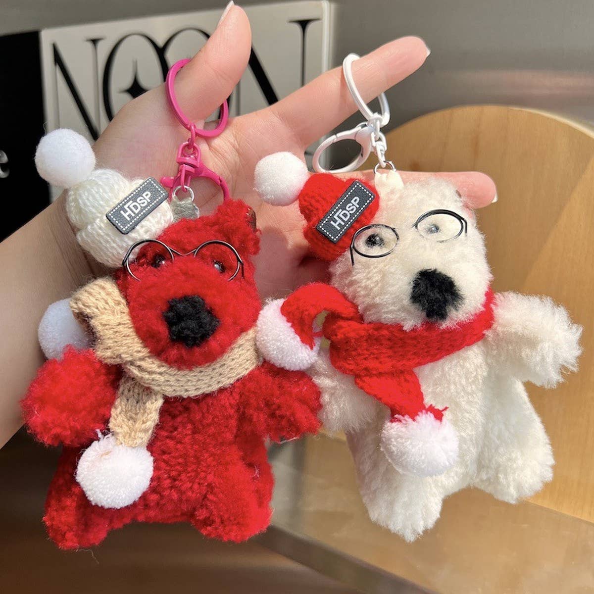 CUTE CREATIVE WOOL BEAR CAR KEYCHAIN BAG PENDANT_CWMM2548