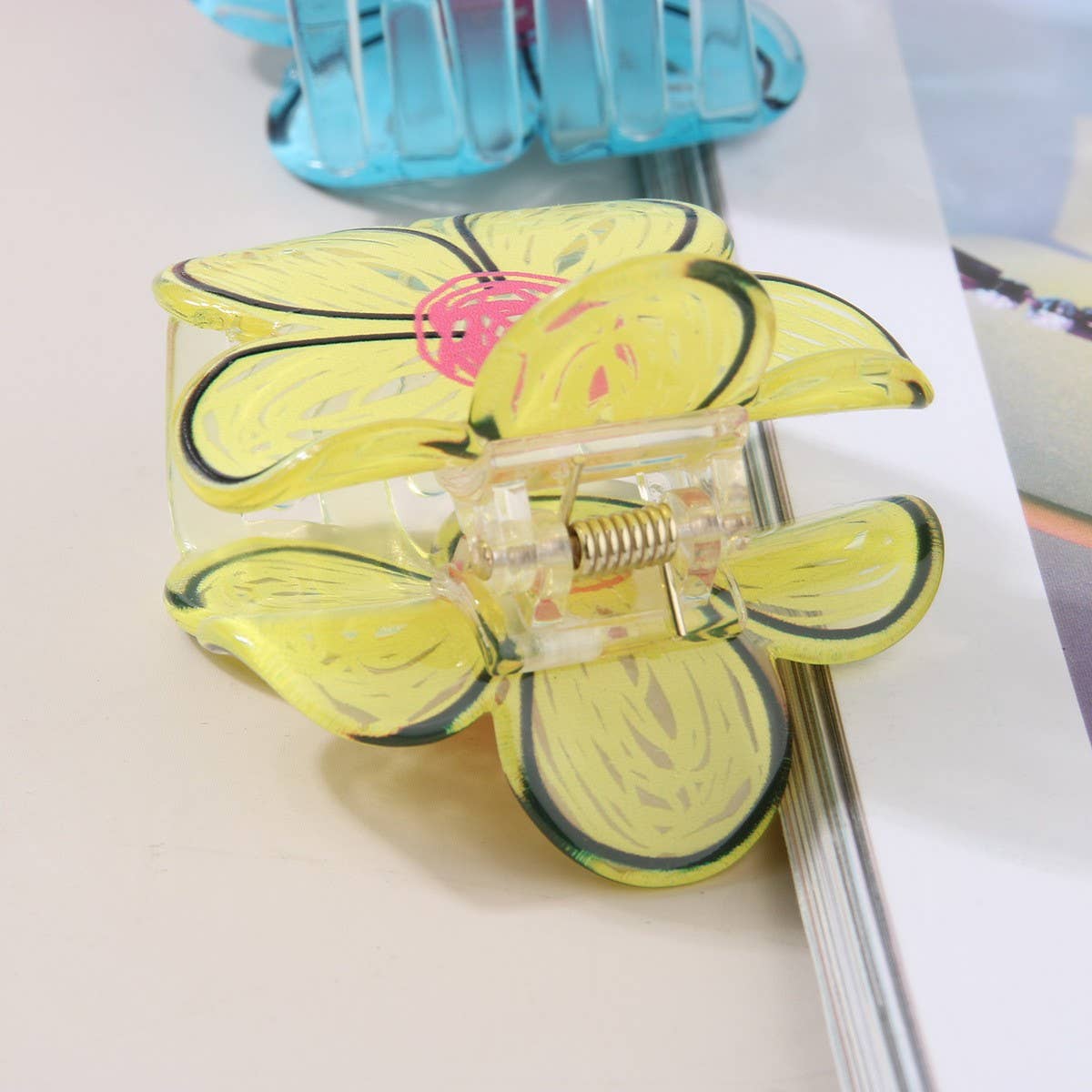 FLOWER GRAFFITI HAIR CLAW CUTE VERSATILE UPDO CLIP_CWMM5002