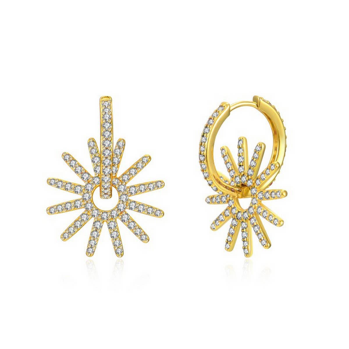 COLORFUL HOT WHEELS SUNFLOWER EXAGGERATED EARRINGS_CWAJE1724