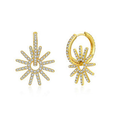COLORFUL HOT WHEELS SUNFLOWER EXAGGERATED EARRINGS_CWAJE1724