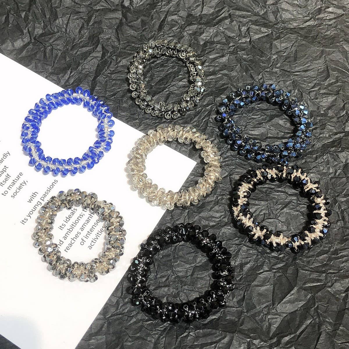 CUTE CRYSTAL VINTAGE HAIR TIE SWEET PONYTAIL BAND_CWAHA6765