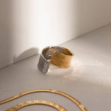 NEW DOUBLE PIECE CURVED PLEATED HIGH END RING_CWAJE1400