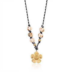 OCEAN STYLE HANDMADE GLASS BEADS NECKLACE_CWMM7544