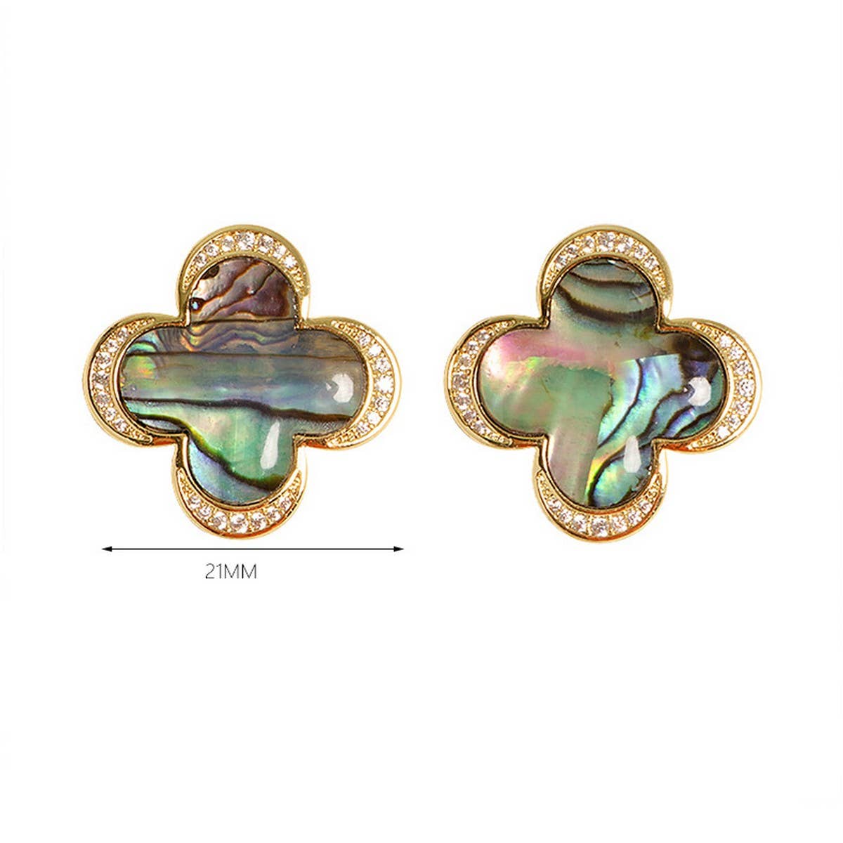 NATURAL ABALONE SILVER NEEDLE EARRINGS_CWMM4360