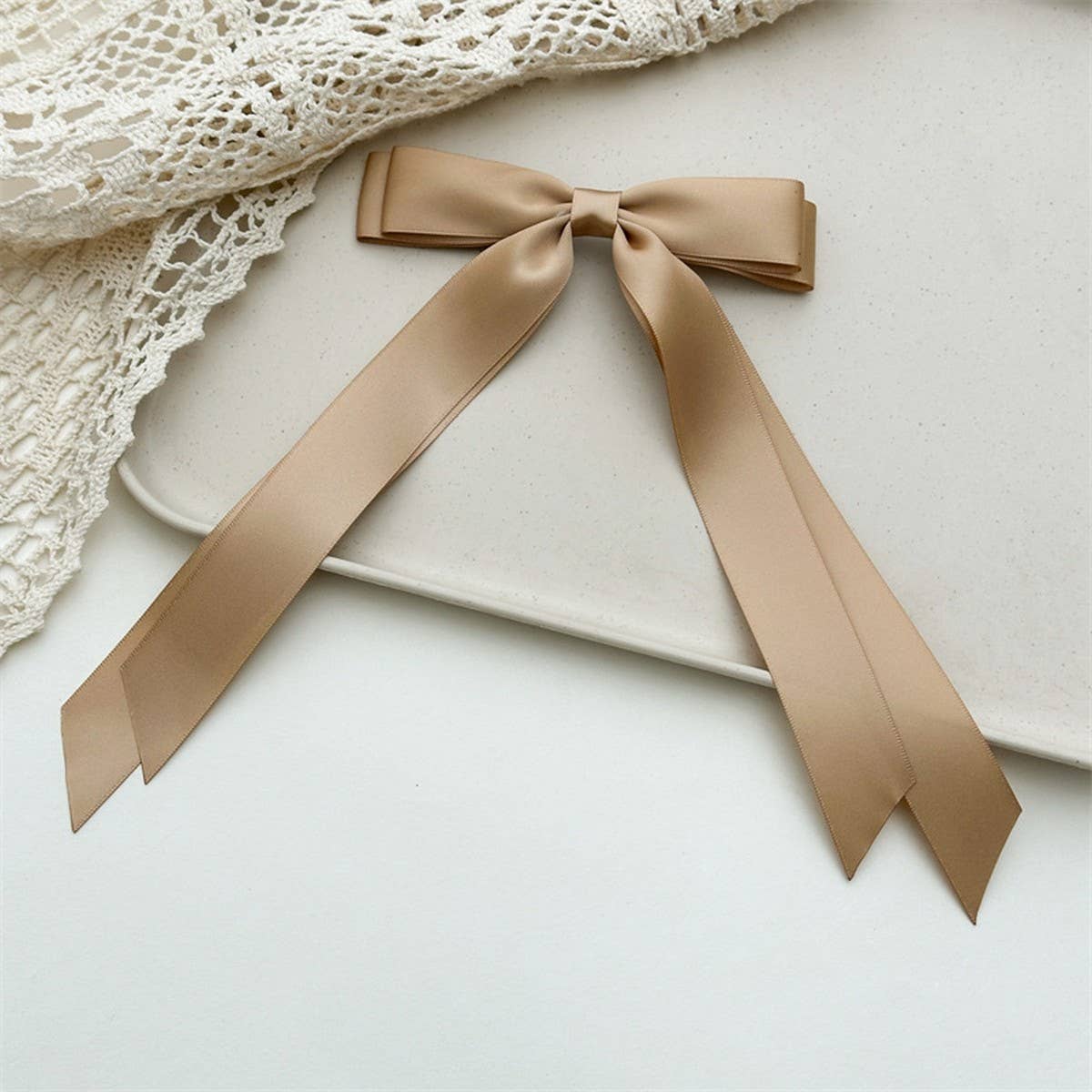 DOUBLE LAYER BOW RIBBON TASSEL HAIR ACCESSORIES_CWAHA4161