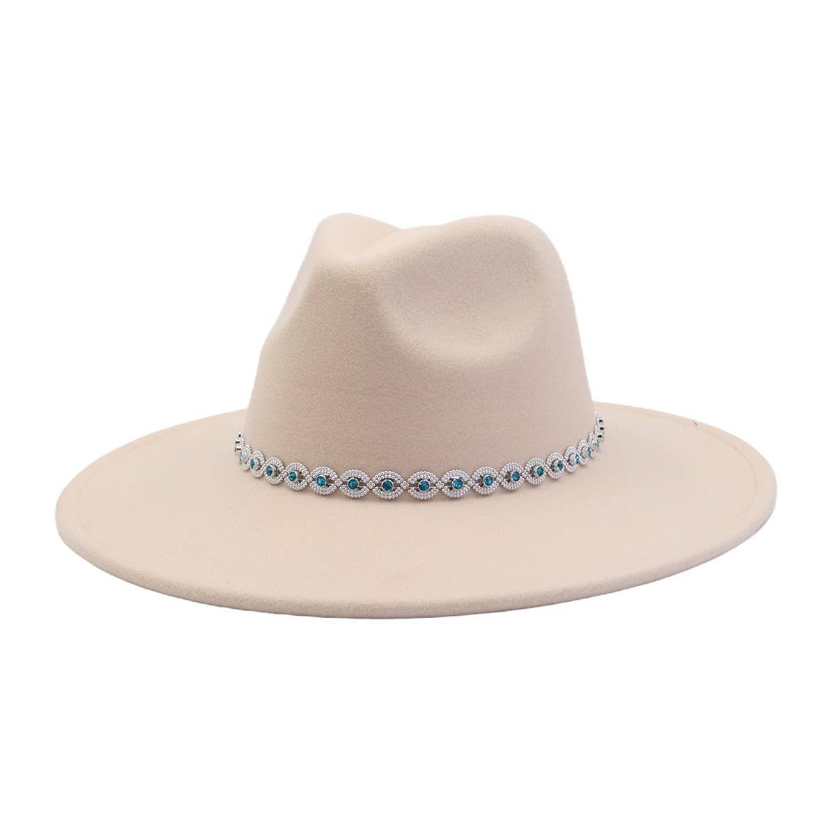 ETHNIC STYLE WOOL BLEND FEDORA HAT MEN WOMEN_CWAH04388