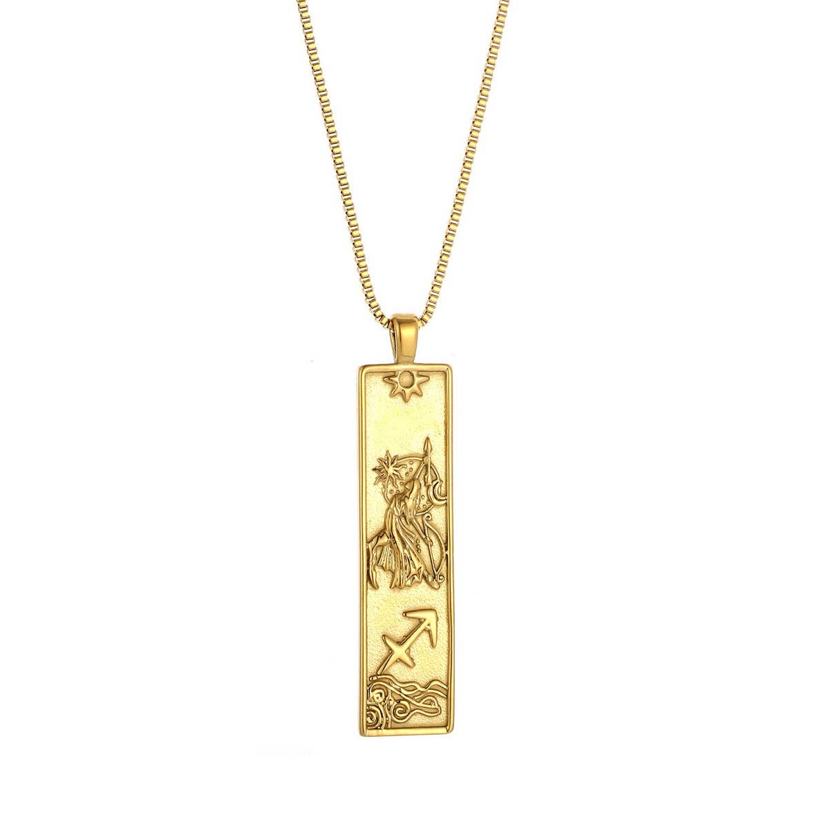 Zodiac Tag Necklace Stainless Ste Vintage Style_Cwmm8868
