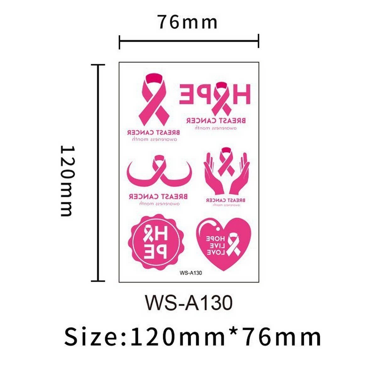 PINK RIBBON TATTOOS BREAST CANCER AWARENESS_CWMM8380