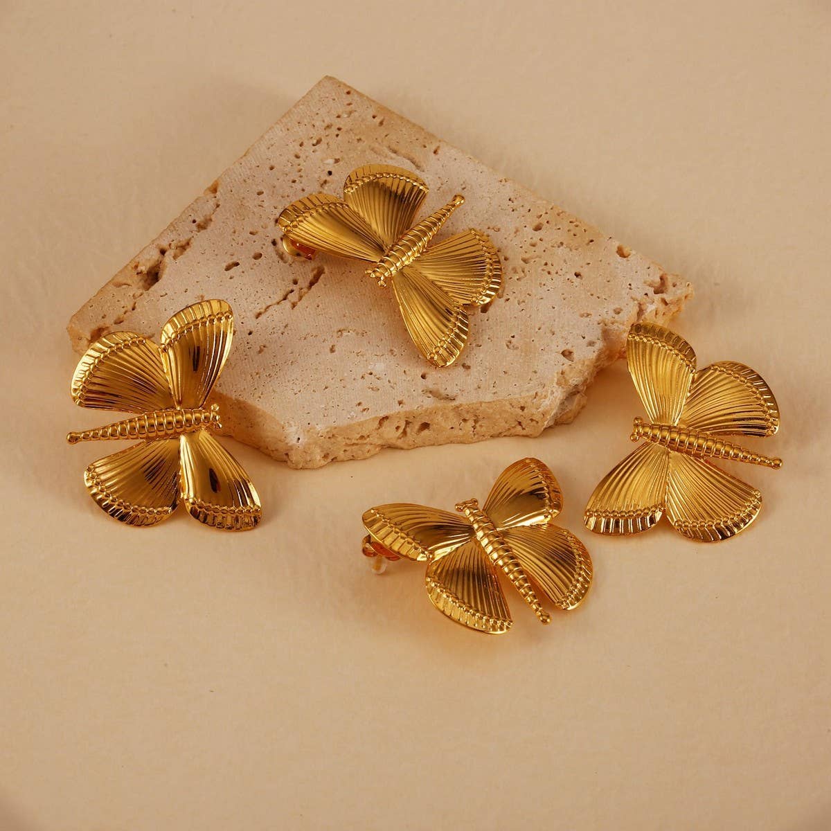 ORIGINAL 18K STEEL DRAGONFLY EARRINGS MINIMALIST_CWMM8899