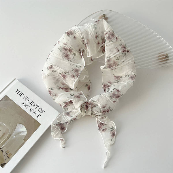 PLEATED EMBOSSED TRIANGLE SCARF CHIC NECK WRAP_CWASC0853