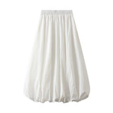 HIGH WAIST SLIM FIT BALLOON MIDI SKIRT_CWBMS0367