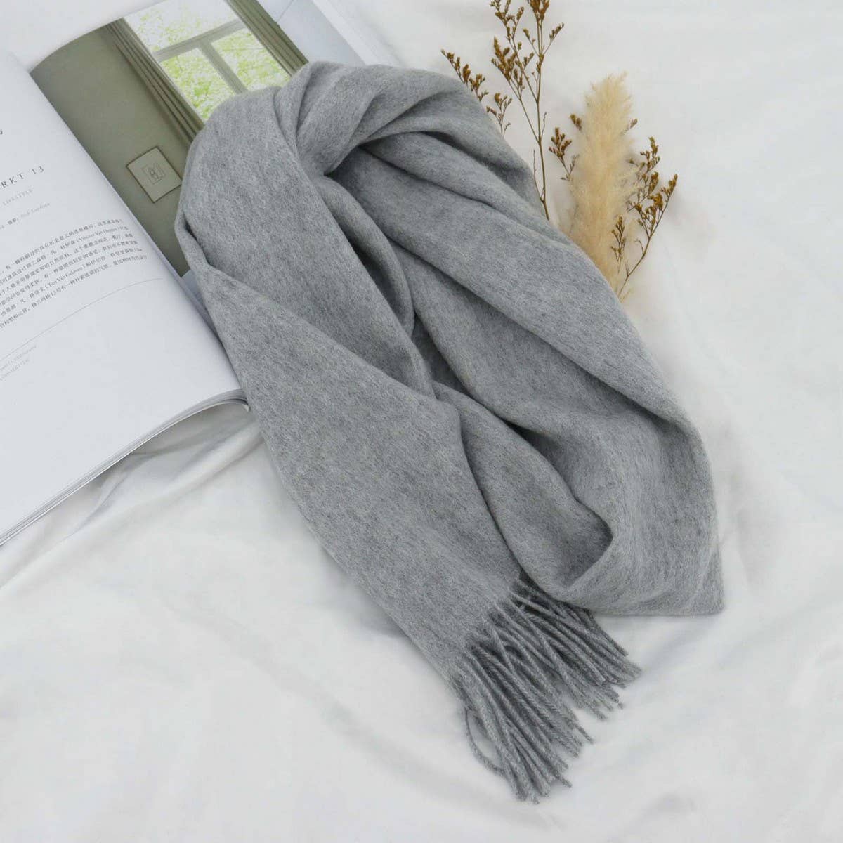 100% WOOL SOLID SCARF ELEGANT UNISEX SPRING WRAP_CWASC1093