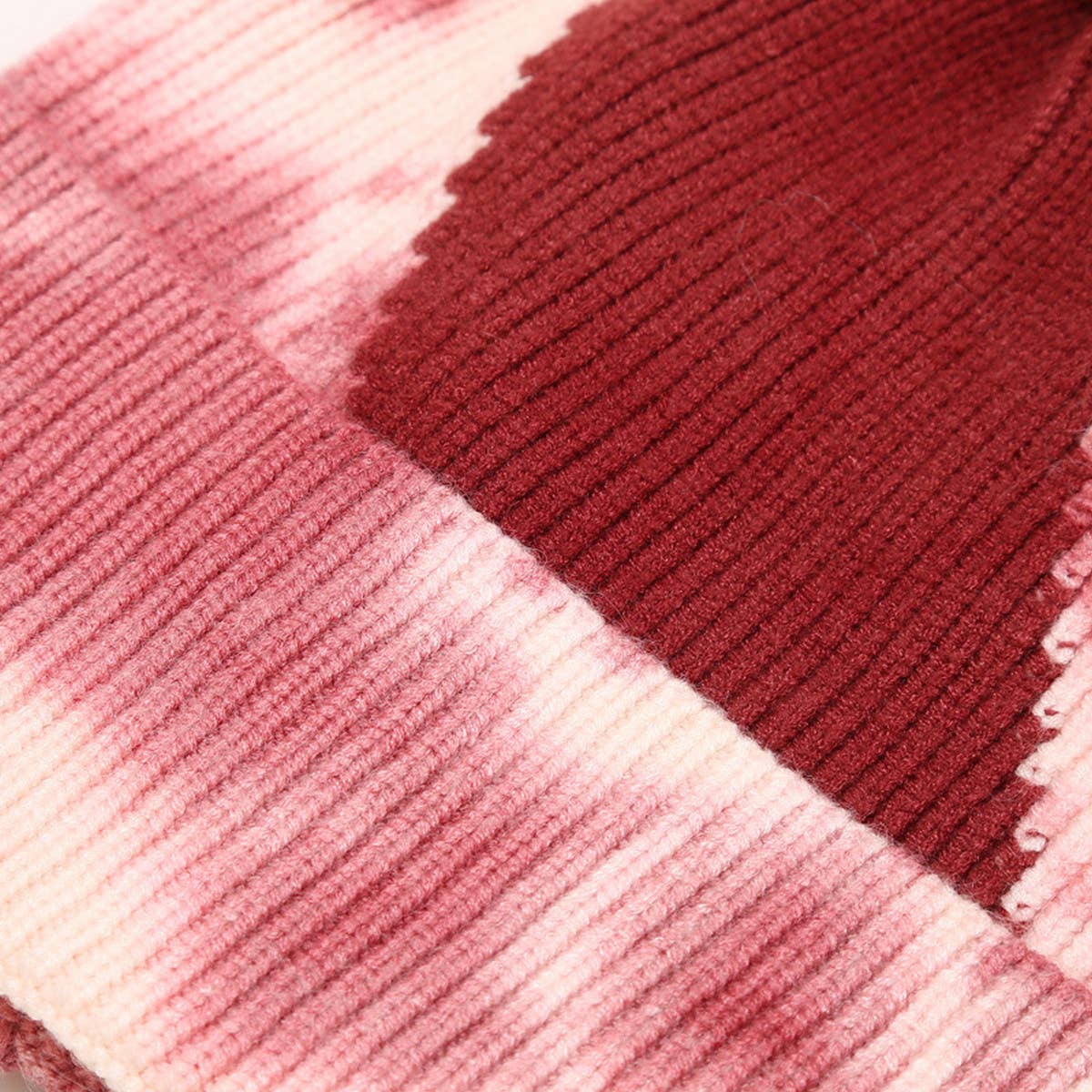 NEW TIE DYE POM POM KNITTED HAT_CWAH1619