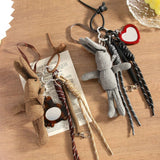 HANDMADE WOVEN BUNNY KEYCHAIN CUTE BAG CHARM GIFT_CWMM7627