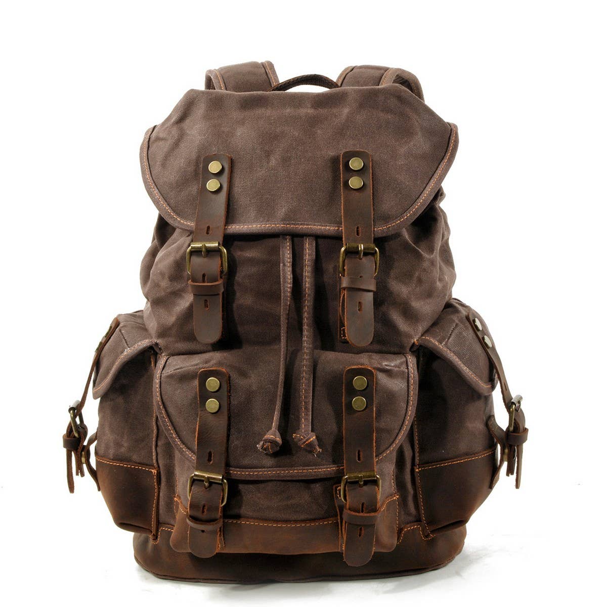 CANVAS LEATHER HIKING BACKPACK FOR SCHOOL TRAVEL_CWAB5518