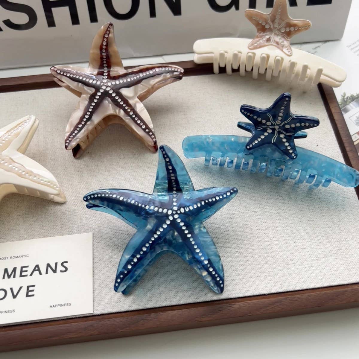 OCEAN COLLECTION STARFISH ACETATE HAIR CLIP_CWAHA5717
