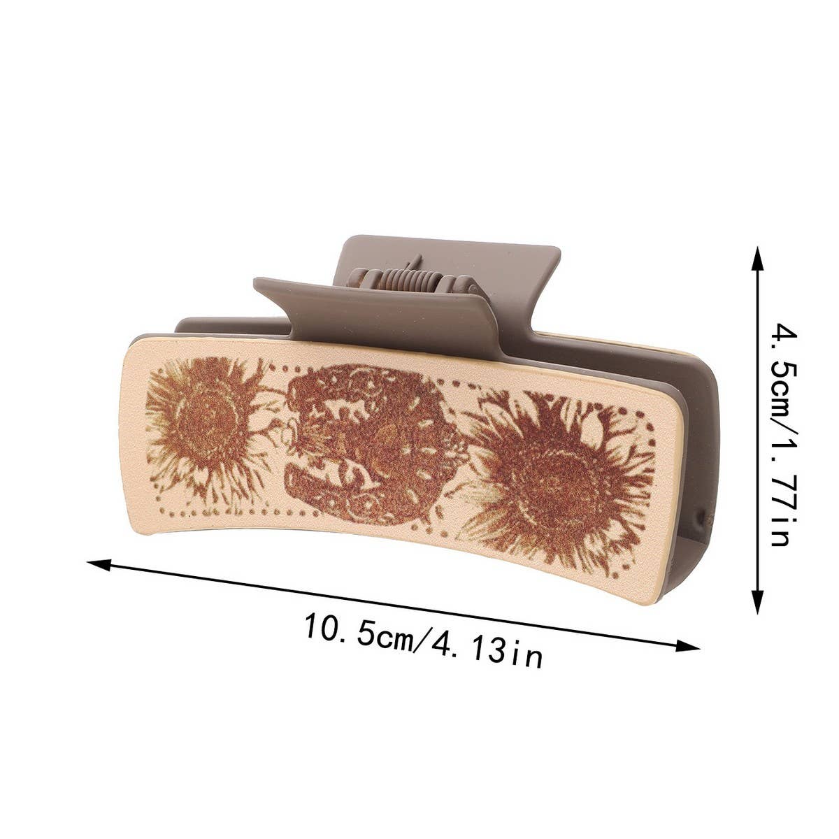 CACTUS PRINT LEATHER HAIR CLAW CLIP WESTERN STYLE_CWAHA0606