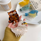 Bird Hair Claw Cetate Swan Peacock & Swallow Clip_Cwaha5763