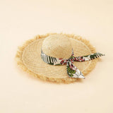 BOW LACE HOLLOW STRAW HAT_CWAH1430