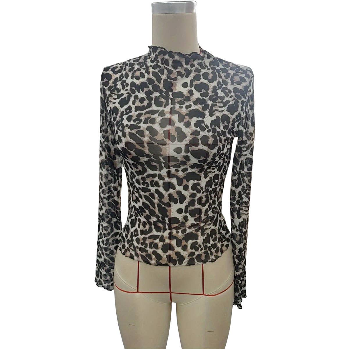 SEXY LEOPARD PRINT MESH FITTED T SHIRT_CWTBLL3423