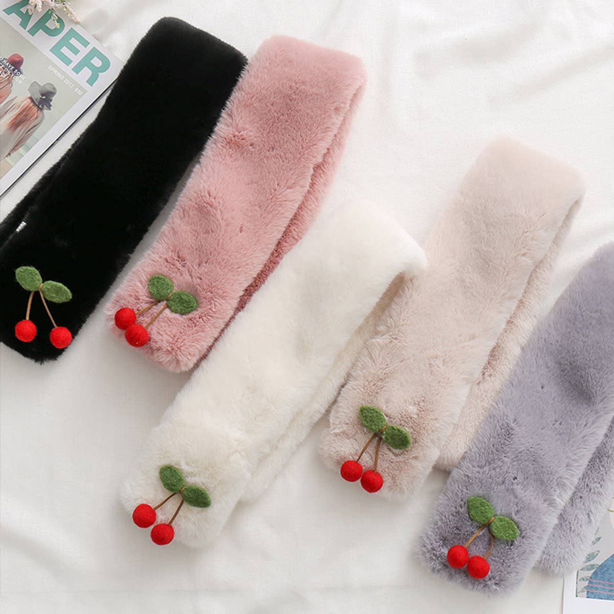 CUTE FAUX RABBIT FUR SCARF FOR WOMEN WARMTH_CWASC1259