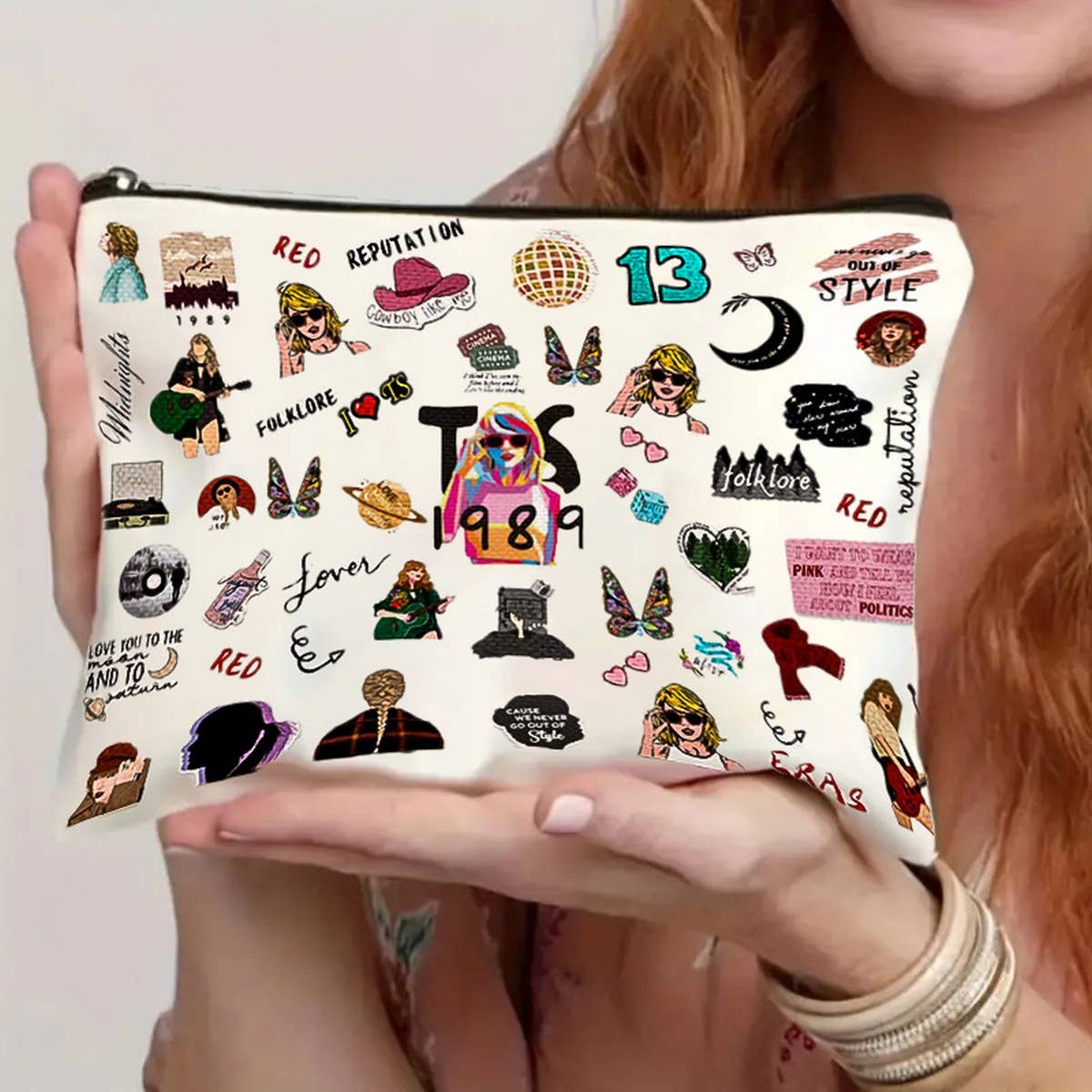 POP MUSE PRINT WATERPROOF MAKEUP ZIP BAG_CWAB1778