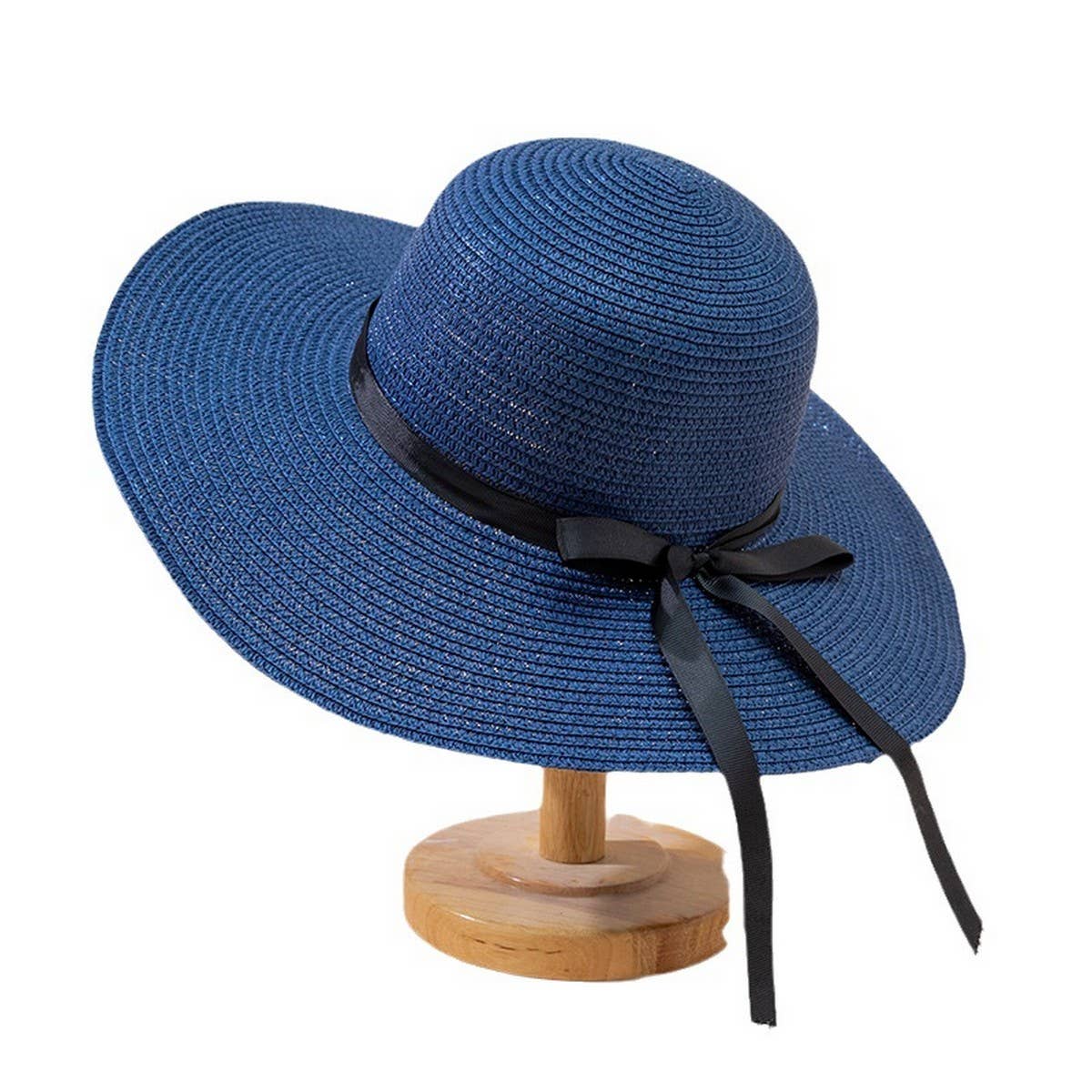 SUMMER BEACH FASHION VERSATILE BOW SUN HAT_CWAH1160